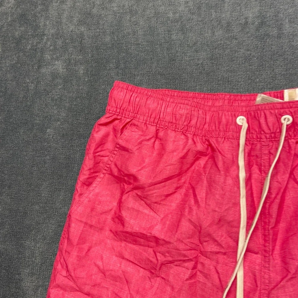 Calvin Klein Trunks Shorts Men Pink Logo Patch Drawstring Slash Pockets Swimwear